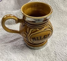 Wade brown tavern mug/tankard with ‘BILGE’ on both sides.  Clean Condition