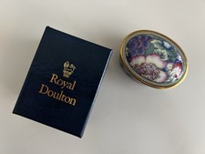 1994 Royal Doulton Orchard Hill H5233 Fine Bone China Trinket Box Lid Gold rim