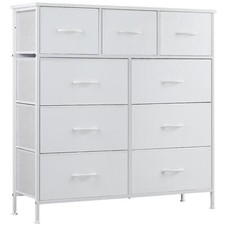 Elegant Tall 9-Drawer Wood Top
