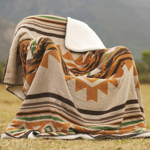 Aztec sherpa fleece - fleece, throw
