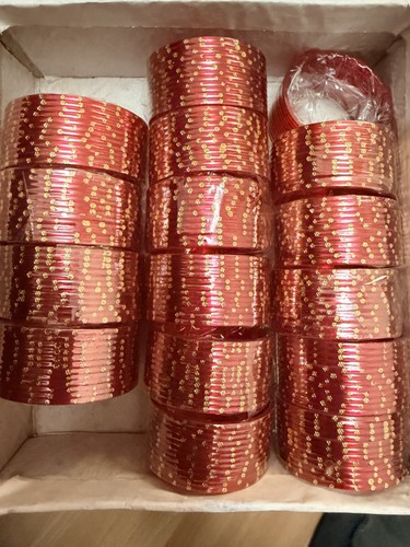 Red bangles with gold or - 36,