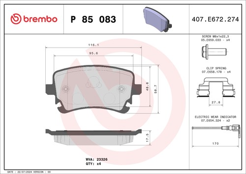 For brembo 083 - 083, ham