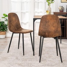 Set of 2 Faux Leather Dining