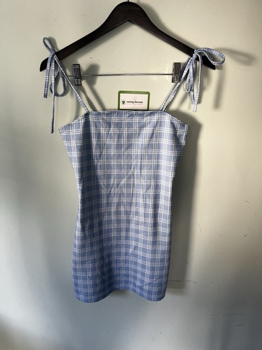 Ladies blue summer mini dress - blue,
