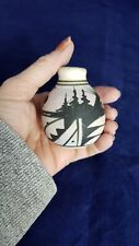 Mini Native American Pot Clay Terracotta Signed By Nes Hand Painted