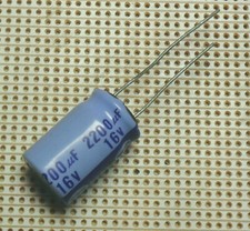 2200uF 16V ELECTROLYTIC CAPACITOR CONDENSER RADIAL 85C C1980 Vintage 16x26mm