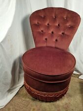 Button Back Cushioned Dark Brown Bedroom Chair