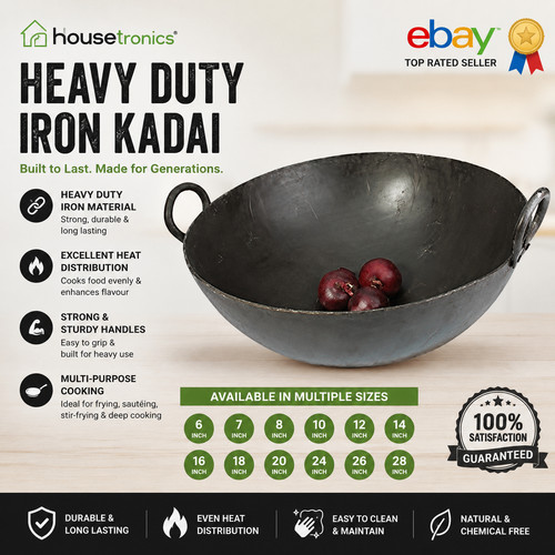 Natural iron karahi karai - natural,
