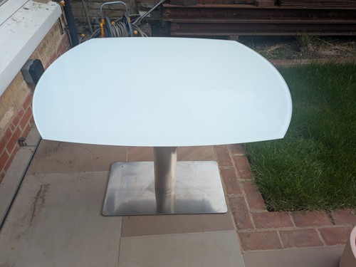 Extendable oval white glass - oval,