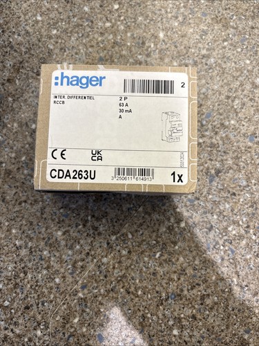 Hager cda263u pole 63a 30ma - cda263u, 2-pole