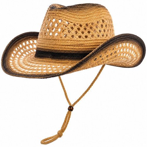 Mens straw cowboy hat - straw,