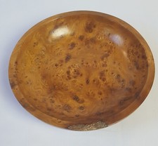 Vintage c1990's Burr Elm Wood Burl Hand Turned Live Edge Decorative Bowl
