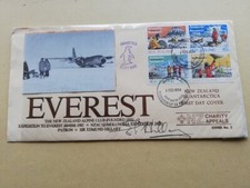 EDMUND HILLARY 1984 NEW ZEALAND IN ANTARCTICA HAND-SIGNED FIRST DAY COVER