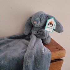 Jellycat Bashful Dusky Blue Bunny Soother Comforter Blankie - New With Tags