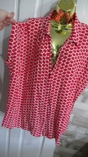 EVANS ● size 26 28 ● red white Xmas party shirt blouse top tunic womens ladies