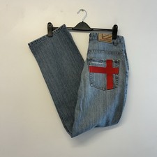 Lambretta Y2K England Union Jack Flag Jeans Straight Fit Mod Style Skinhead GB