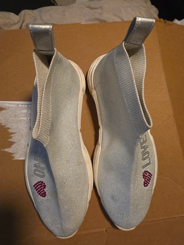 Moschino silver white sock - silver/white,