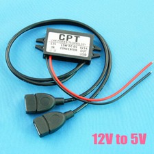 DC-DC Converter Module 12V to 5V 15W Double USB Step Down Power Output Adapter