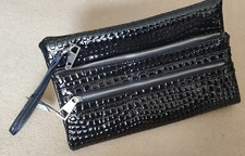 Embossed Clutch Handbag Black