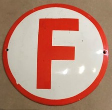 France "F" enamel sign