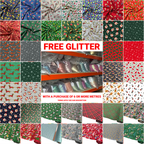 Christmas polycotton fabric - christmas,