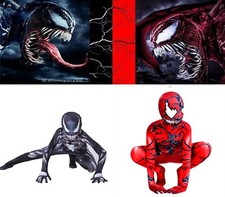 Venom Carnage Spider-Man Superhero Boy Cosplay Costume Jumpsuit Fancy Dress Kids