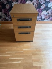 Light Oak Colour Office Filing Storage Cabinet with 3 Drawers