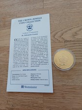 St Edwards Crown Coin With Emerald Inset Turks & Caicos 5 Crowns