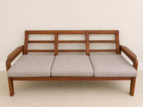 Danish teak three - danish, sofa