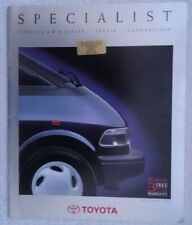 Toyota Specialist brochure 1990 - Corolla 4WD Estate, Previa, Landcruiser.Large 