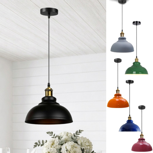 Vintage metal shade hanging - metal,