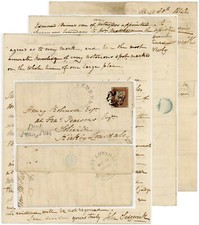 1842 LETTER DENT PENNY POST JOHN SEDGWICK MOSDALE MOOR + SEDBERGH UDC