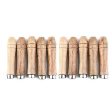 10pcs Wooden File Handle Replacement Strong Metal Collar-For File Craft Tool 9cm