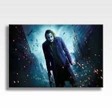 THE JOKER CANVAS Batman Dark Knight Heath Ledger DC Poster Wall Art 30x20 CANVAS