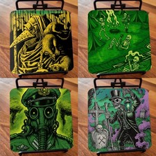 Creature Skateboards Drinks Coaster Set Of 4, Decorative Skatebarding Tiles