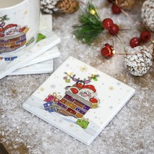 Set Of 4 Bug Art Santa Claus