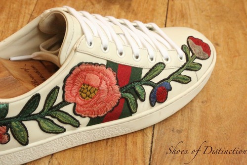 Gucci ace floral snake leather - gucci,