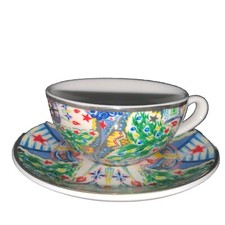 Pair of Baci Milano Cosy Xmas Decorative Cups & Saucers. Excellent Condition 