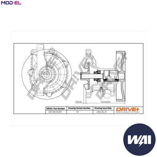 Water pump engine cooling - water,