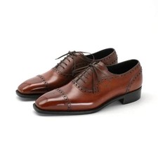 Handmade Brown Cap Toe Pure