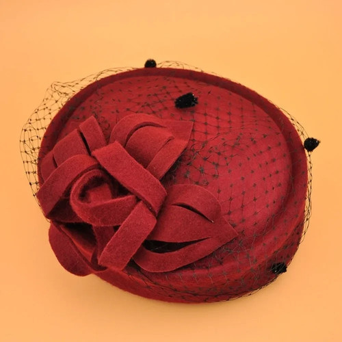 Royal pillbox hat mesh veil - royal,