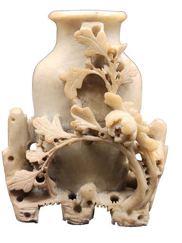 Chinese hand carved soapstone - carved,