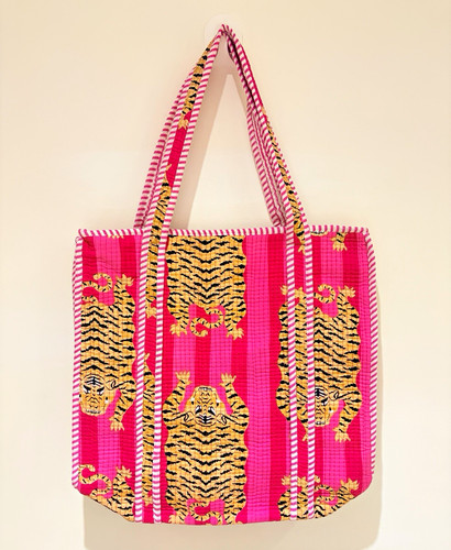 Quilted pink tiger animal - quilted,