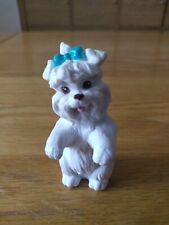 Barbie Doll White Yorkshire Terrier Yorkie Pet Dog Puppy With Turquoise Bow