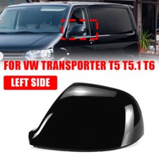 BLACK FOR VW TRANSPORTER T5 T5.1 T6 LEFT PASSENGER SIDE WING MIRROR COVER CAP