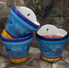 Set of 3 Spanish Handmade Terracotta Wall Planters 21 cm X 18 cm  "Seconds"