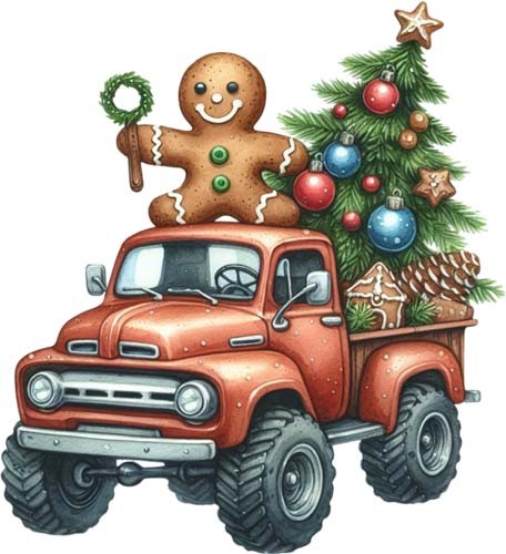 Christmas monster truck - christmas,