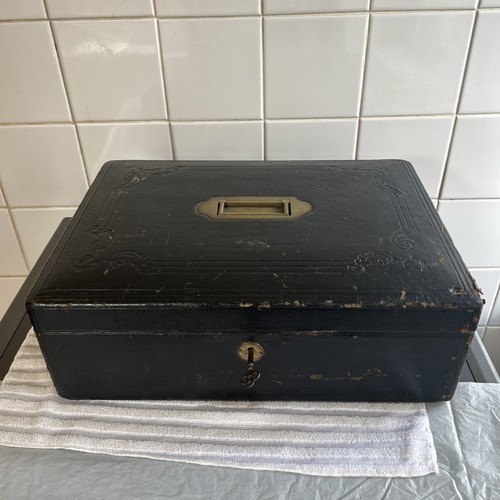 Rare victorian leather writing - leather,