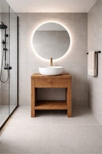 Solid wood bathroom vanity - bathroom,