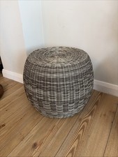Round Rattan Wicker Stool /